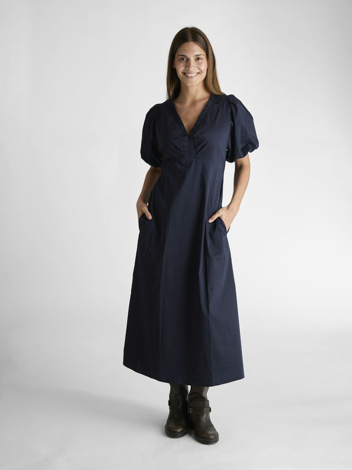 Neo Noir - illana Poplin Dress - Navy - Bestseller