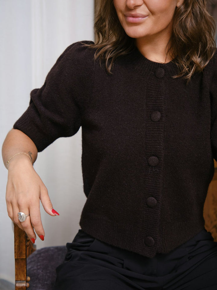 Neo Noir - Trudy Knit Cardigan - Dark Brown