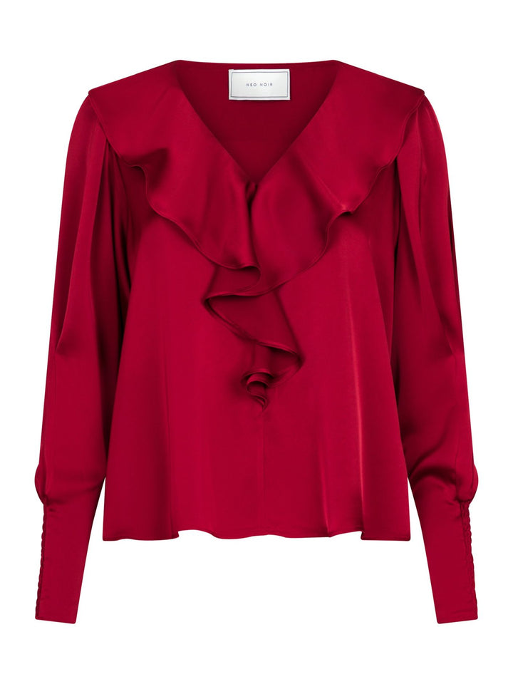 Neo Noir - Sandie Sateen Blouse - Wine