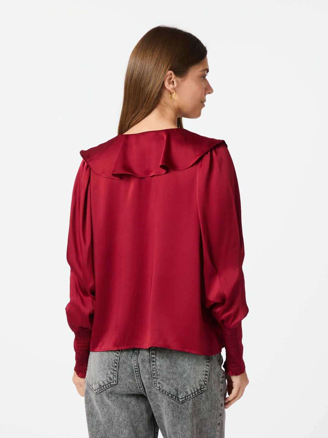 Neo Noir - Sandie Sateen Blouse - Wine