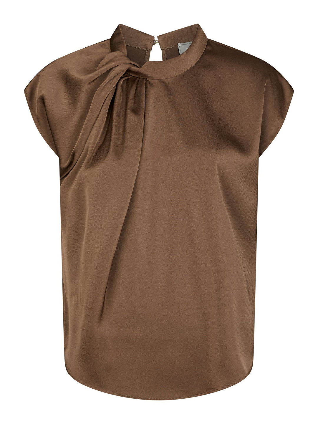 Neo Noir - Fleur Drapy Satin Blouse - Dusty brown