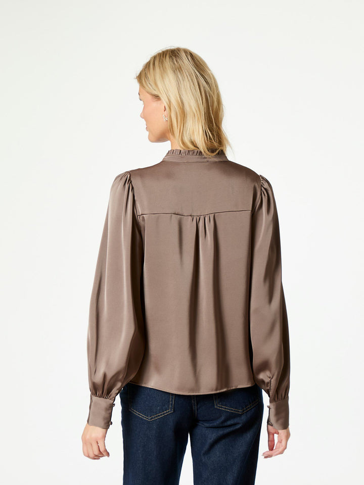 Neo Noir - Massima drappy Satin Blouse