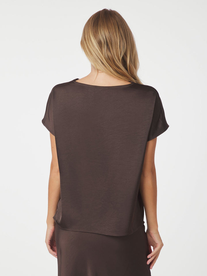 Neo Noir - Annabeth Heavy Sateen Tee - Dark Brown