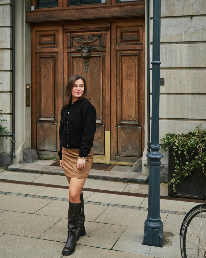 Neo Noir - Limo Fluffy Knit Cardigan - Svart