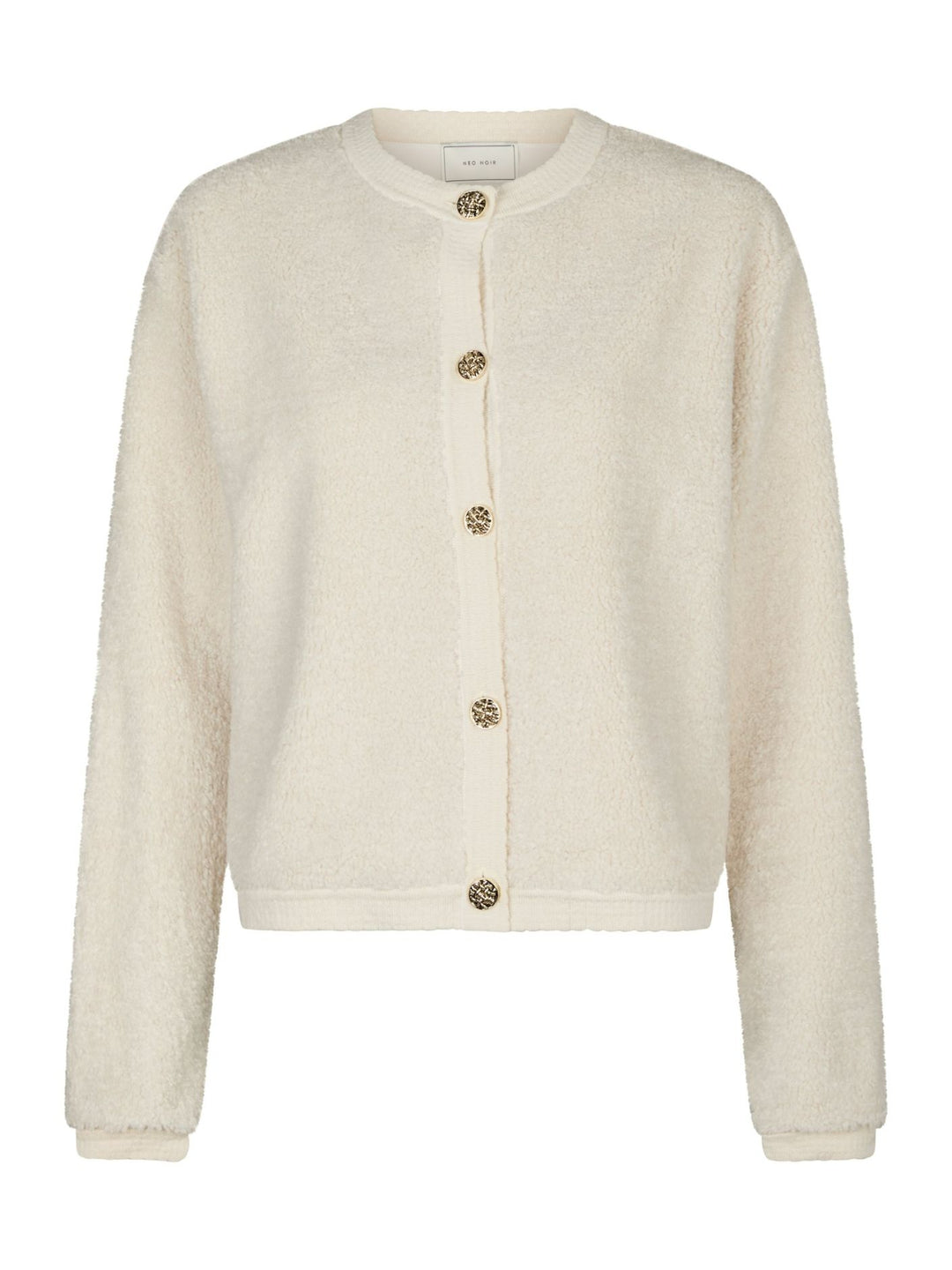 Neo Noir - Limo Fluffy Knit Cardigan - Creme
