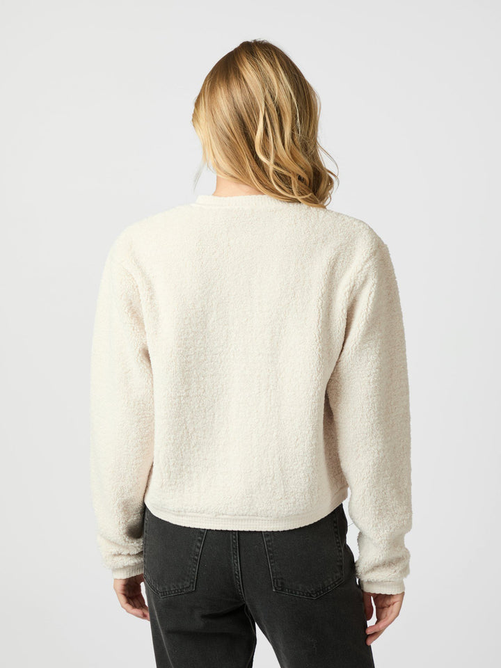 Neo Noir - Limo Fluffy Knit Cardigan - Creme