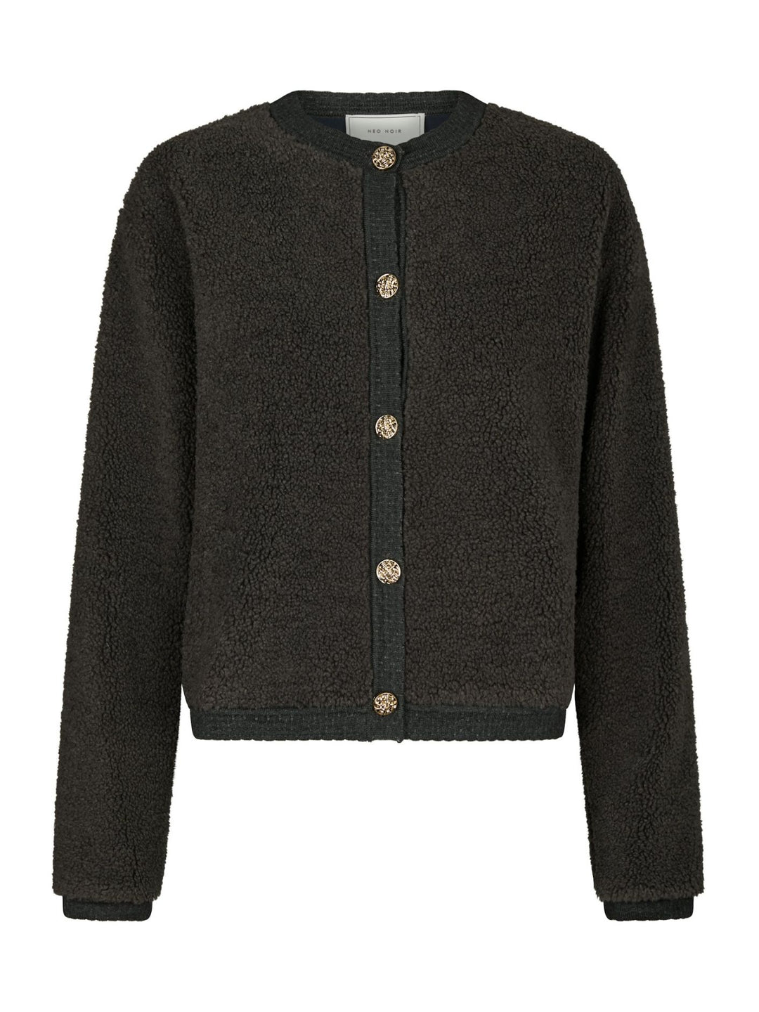 Neo Noir - Limo Fluffy Knit Cardigan - Antracit