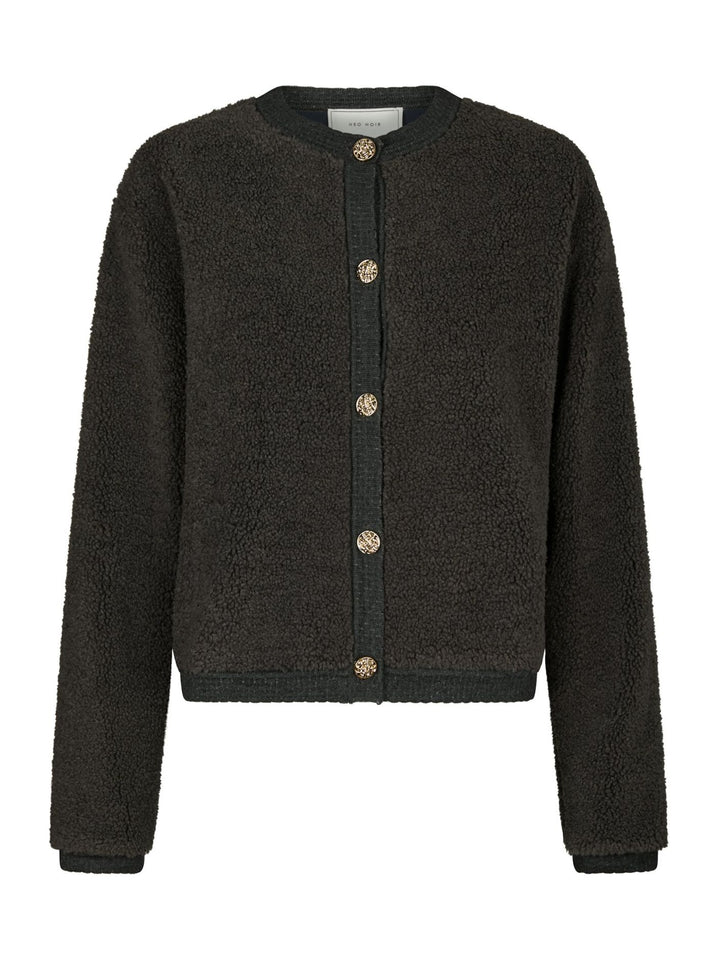 Neo Noir - Limo Fluffy Knit Cardigan - Antracit