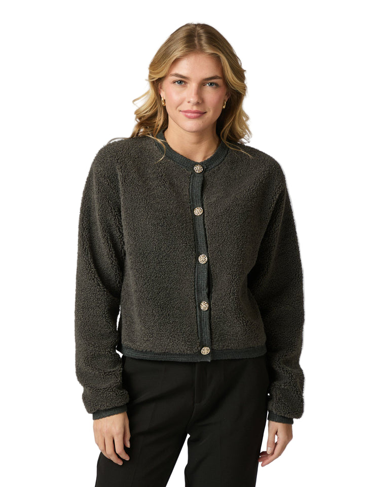 Neo Noir - Limo Fluffy Knit Cardigan - Antracit