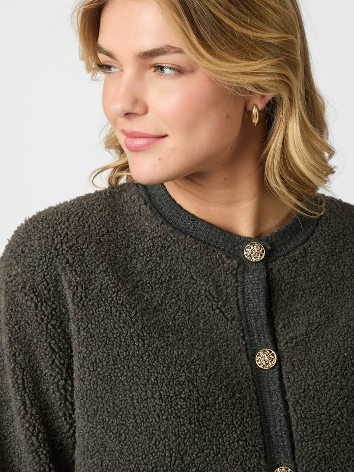 Neo Noir - Limo Fluffy Knit Cardigan - Antracit