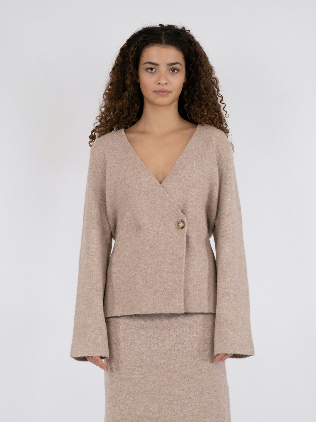 Neo Noir - Marie Louise Knit Cardigan - Sand Melange