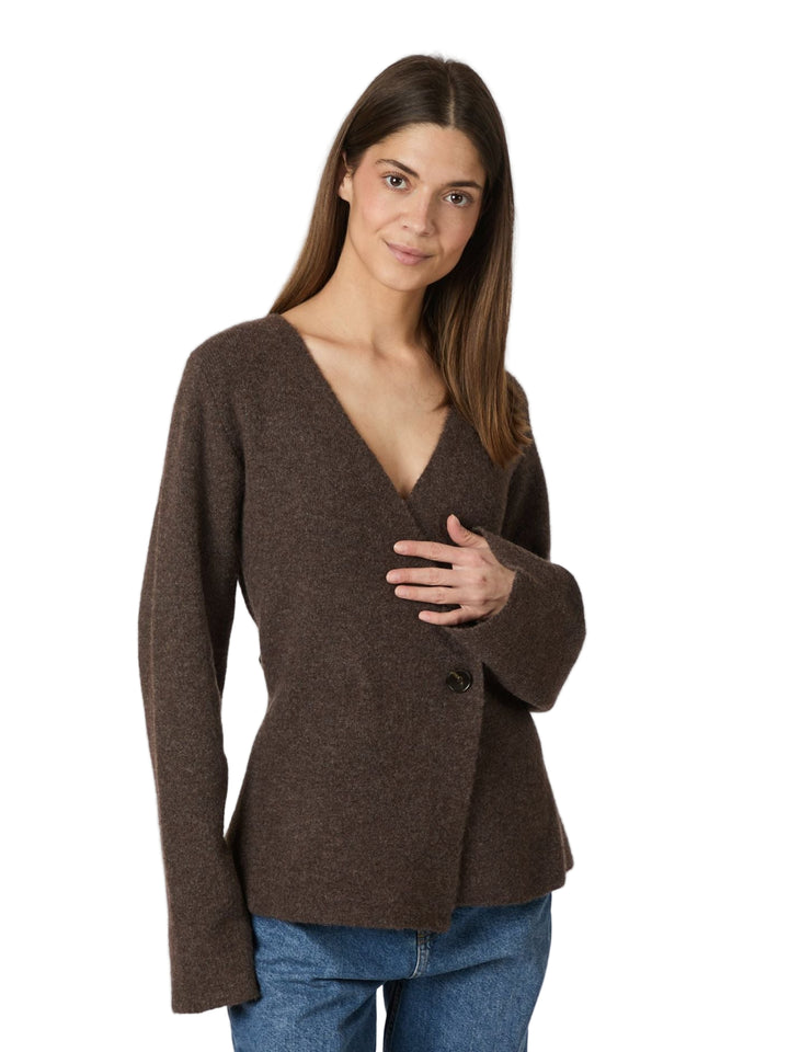 Neo Noir - Marie-Louise Knit Cardigan - Brown Melange