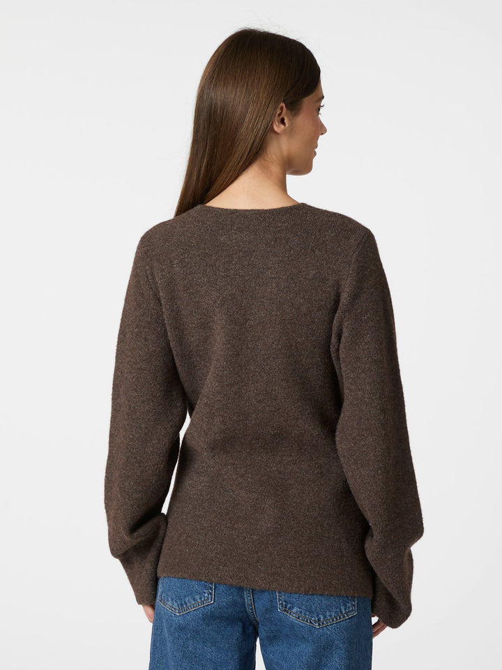 Neo Noir - Marie-Louise Knit Cardigan - Brown Melange