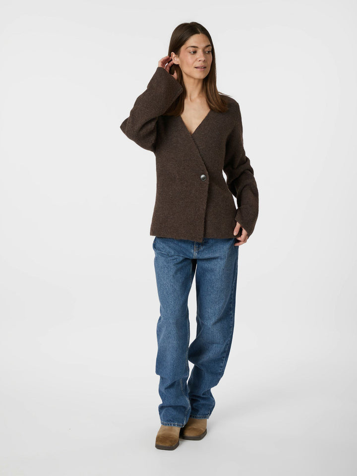 Neo Noir - Marie-Louise Knit Cardigan - Brown Melange