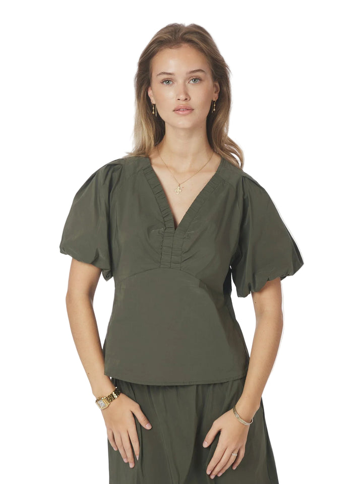 Neo Noir - Irina Poplin Blouse - Army
