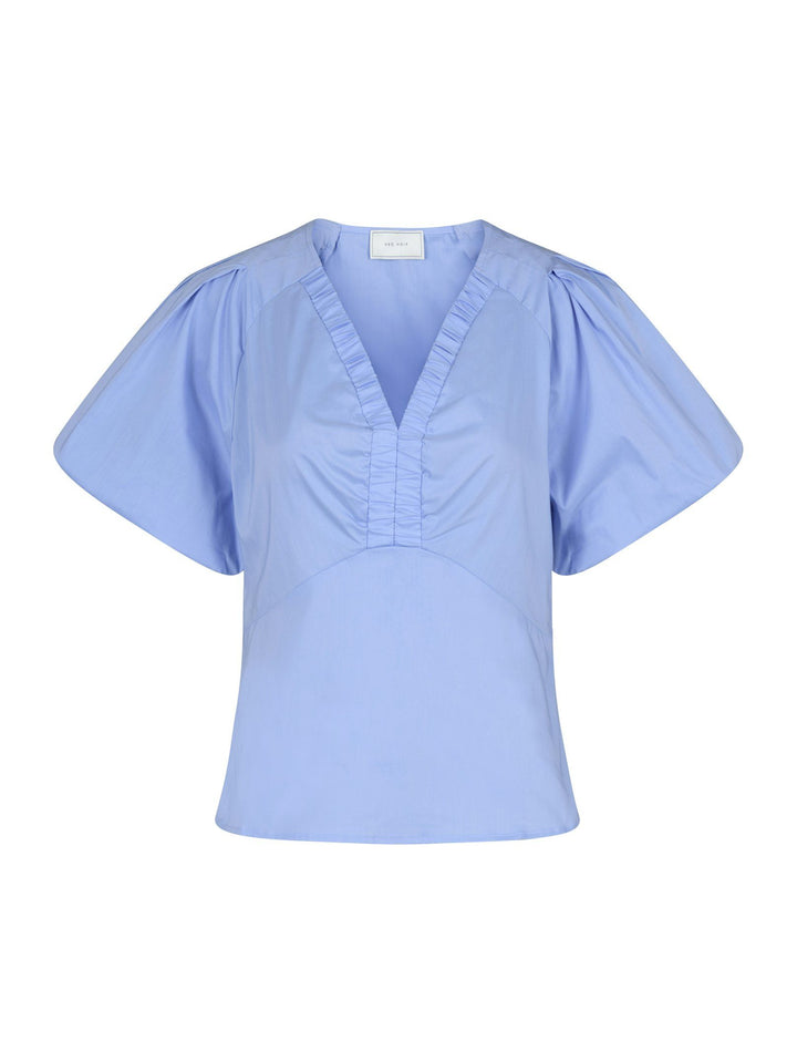 Neo Noir - Irina Poplin Blouse - Sky Blue