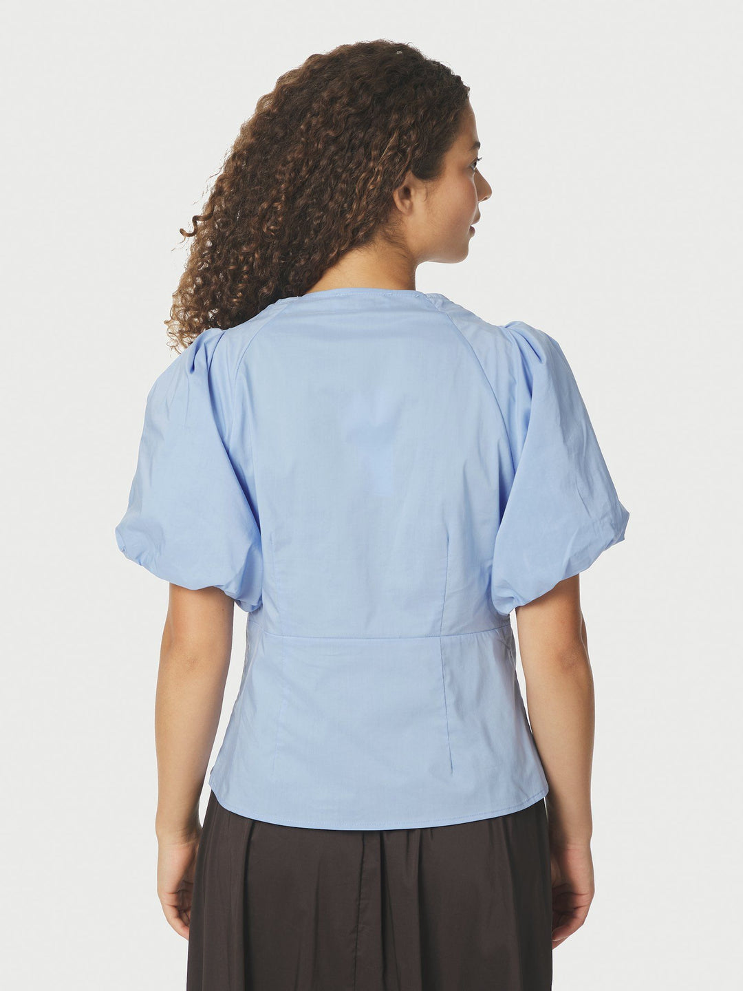 Neo Noir - Irina Poplin Blouse - Sky Blue