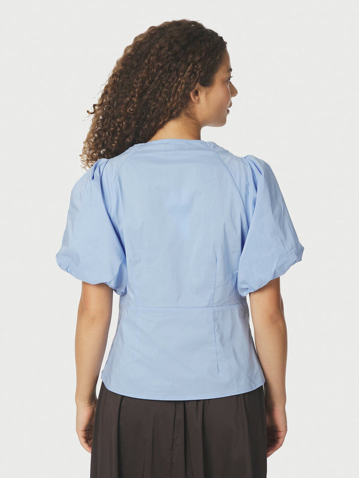 Neo Noir - Irina Poplin Blouse - Sky Blue