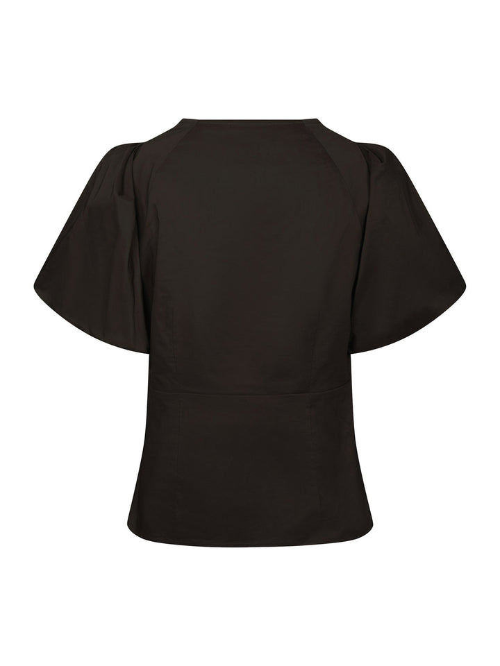 Neo Noir - Irina Poplin Blouse - Chocolate Brown