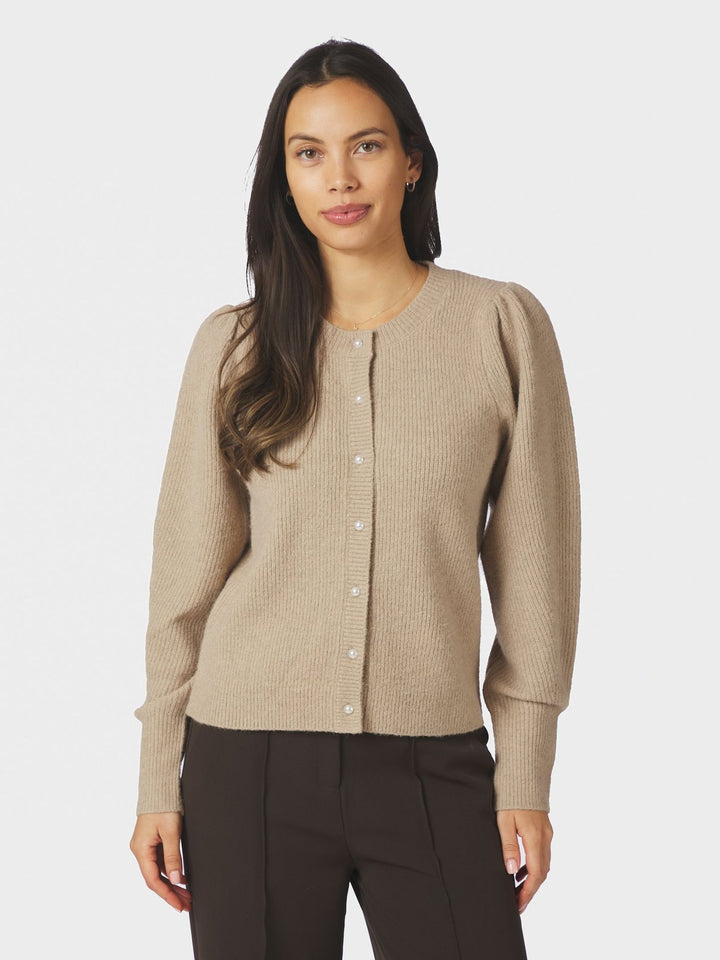 NEO NOIR - Nuna Knit Cardigan - Warm Grey