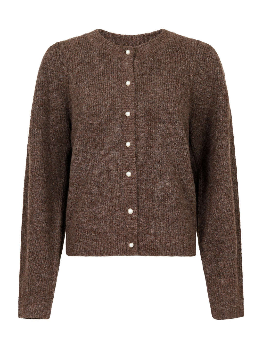 Neo Noir - Nuna Knit Cardigan - Brown Melange