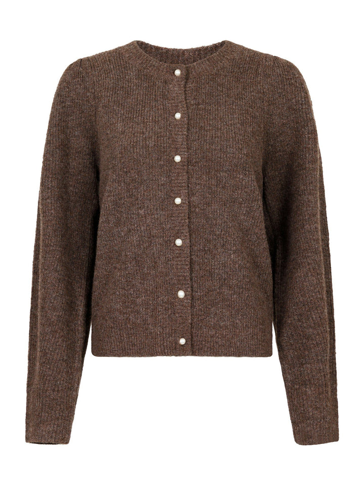 Neo Noir - Nuna Knit Cardigan - Brown Melange