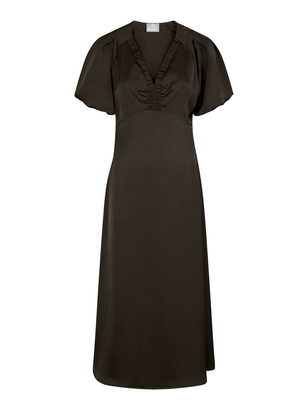 Neo Noir - Illana Heavy Sateen Dress - Dark Brown