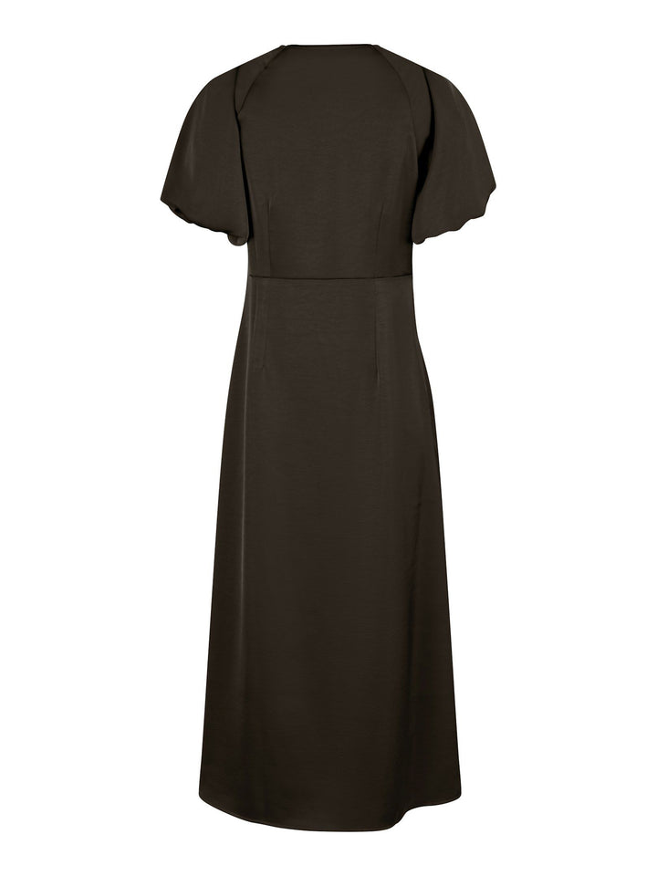 Neo Noir - Illana Heavy Sateen Dress - Dark Brown