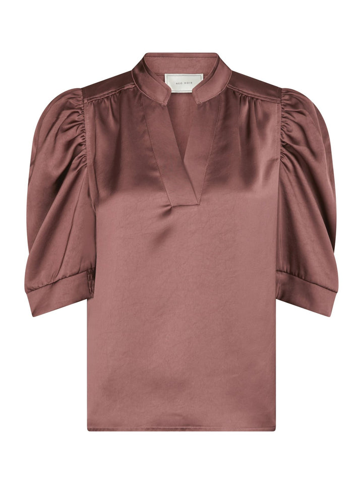 Neo Noir - Roella Heavy Sateen Blouse - Dark Rose