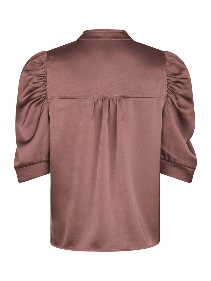 Neo Noir - Roella Heavy Sateen Blouse - Dark Rose