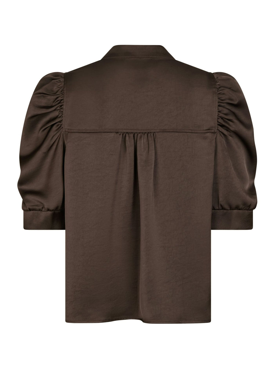 Neo Noir - Roella Heavy Sateen Blouse - Dark Brown