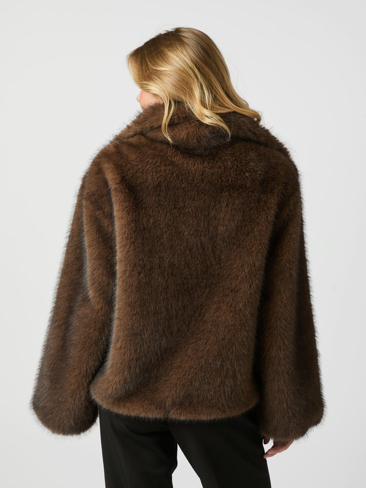 Neo Noir - Stephanie Faux Fur Jacket - Brown