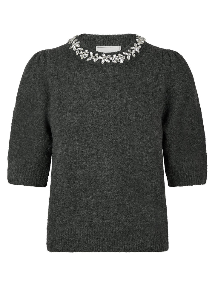 Neo Noir - Maia Stone Knit Blouse - Antracit