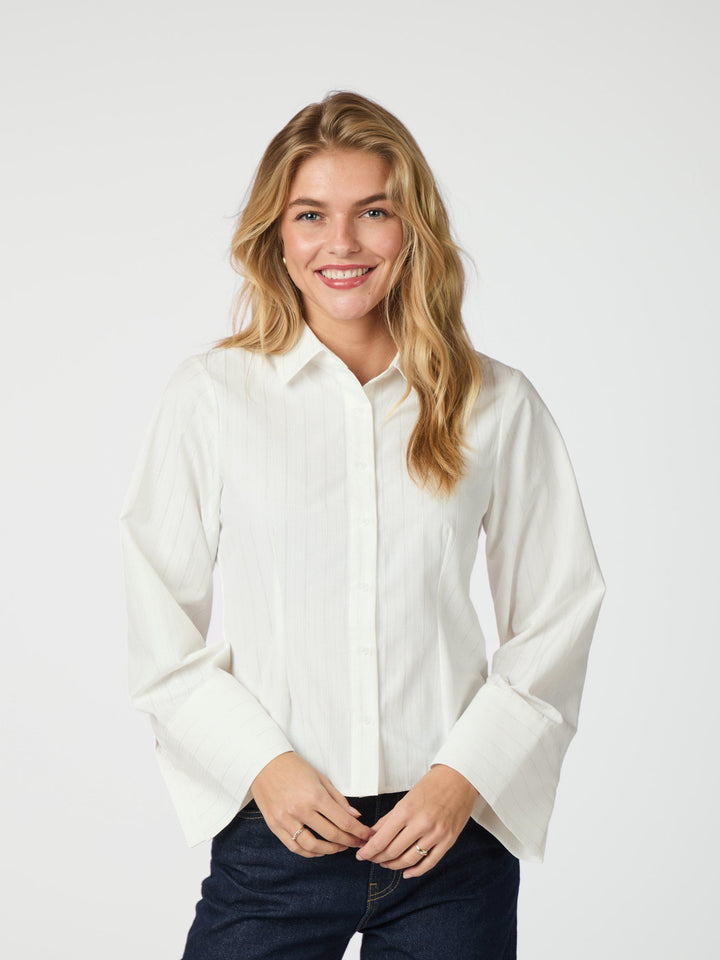 Neo Noir - Rosa Solid Shirt - White