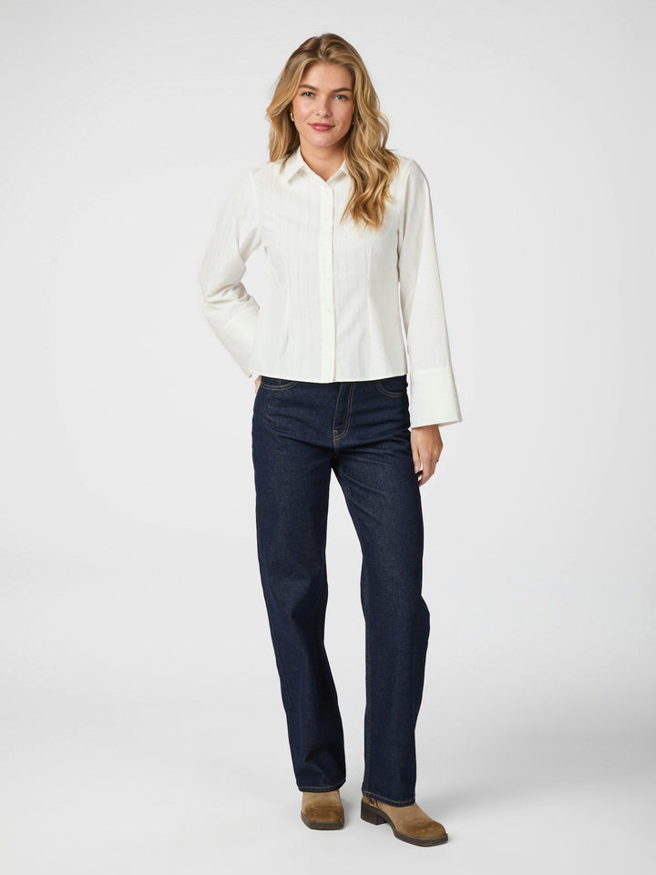 Neo Noir - Rosa Solid Shirt - White