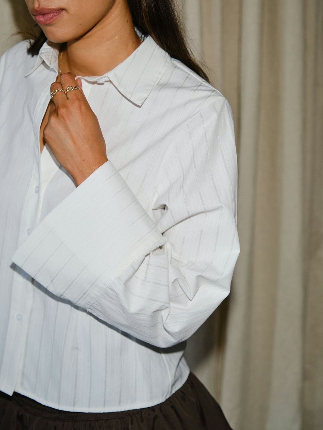 Neo Noir - Rosa Solid Shirt - White