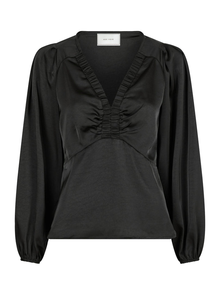 Neo Noir - Istana Heavy Sateen Blouse - Black