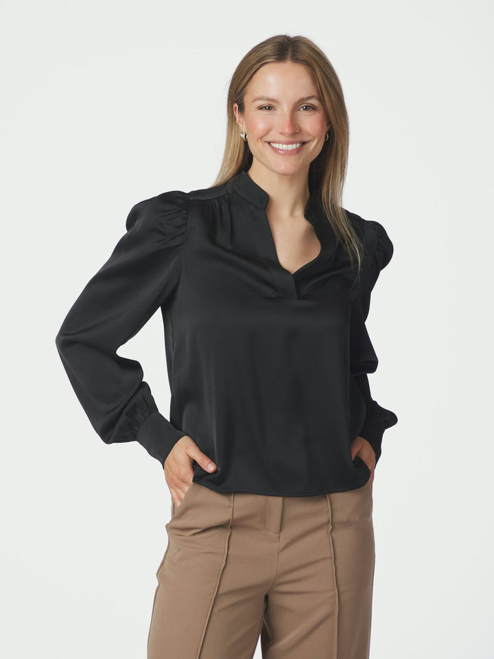 NEO NOIR - Rosslyn Heavy Sateen Blouse - Black