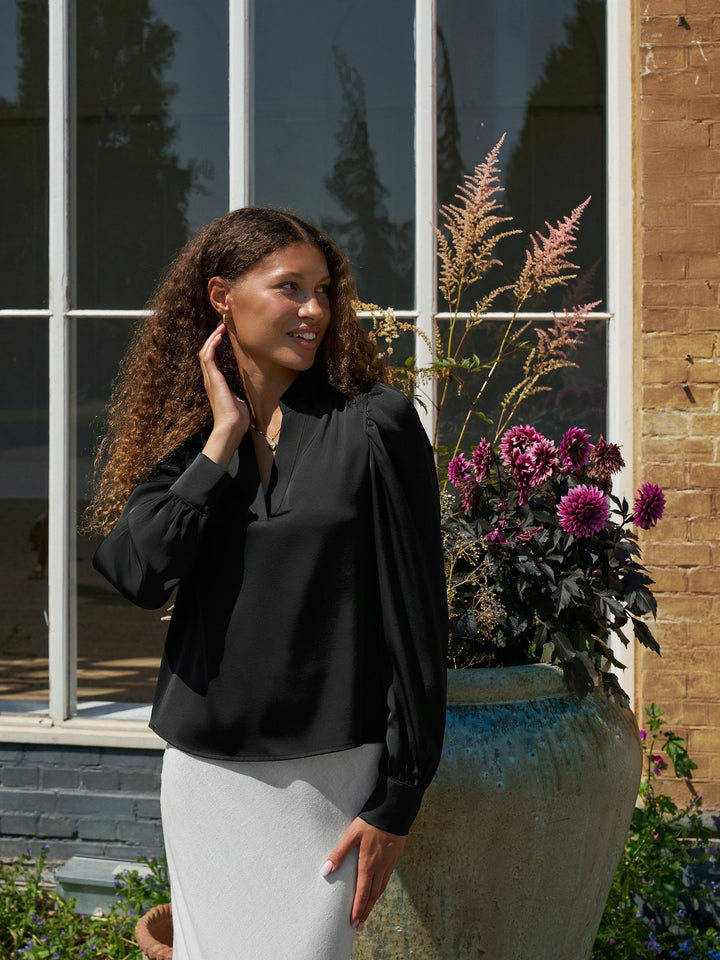 NEO NOIR - Rosslyn Heavy Sateen Blouse - Black