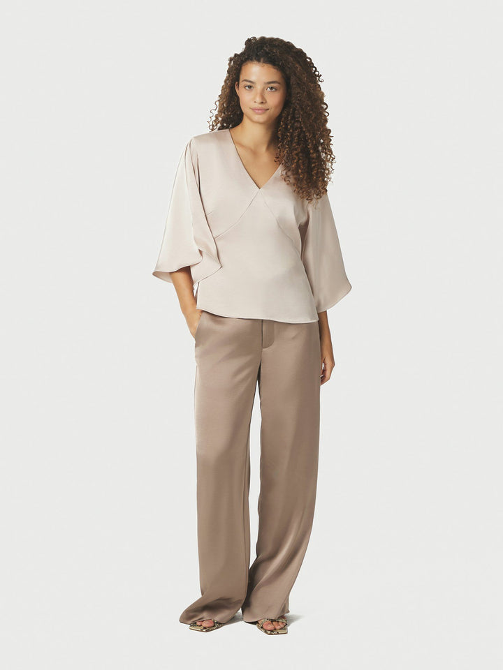 Neo Noir - Emmett Heavy Sateen Pants - Dark Taupe