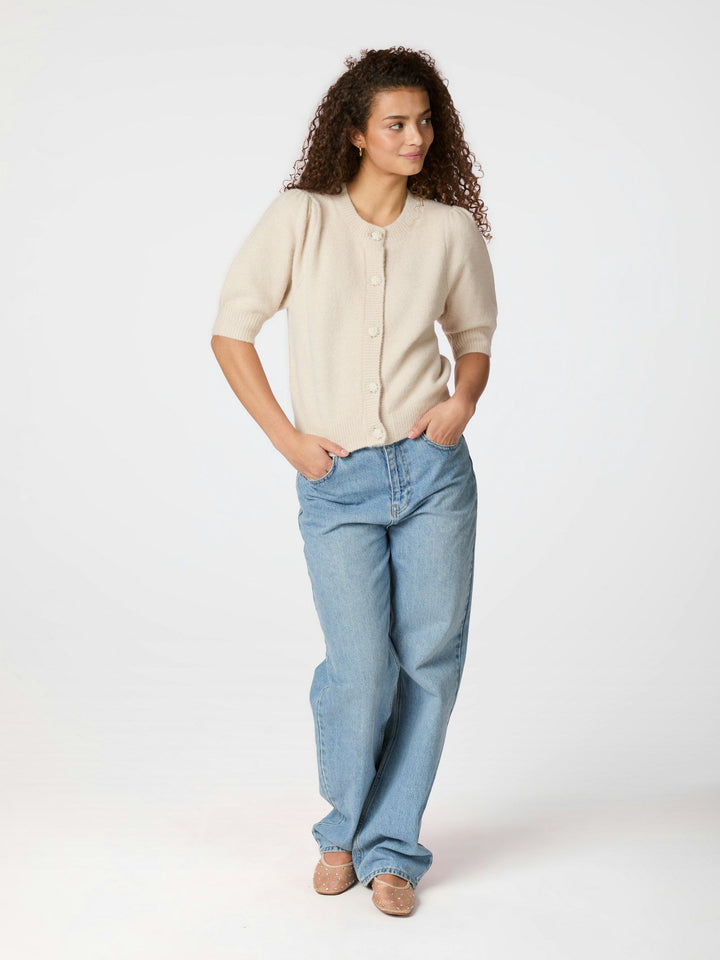 Neo Noir - Trudy Deco Knit Cardigan - Ivory