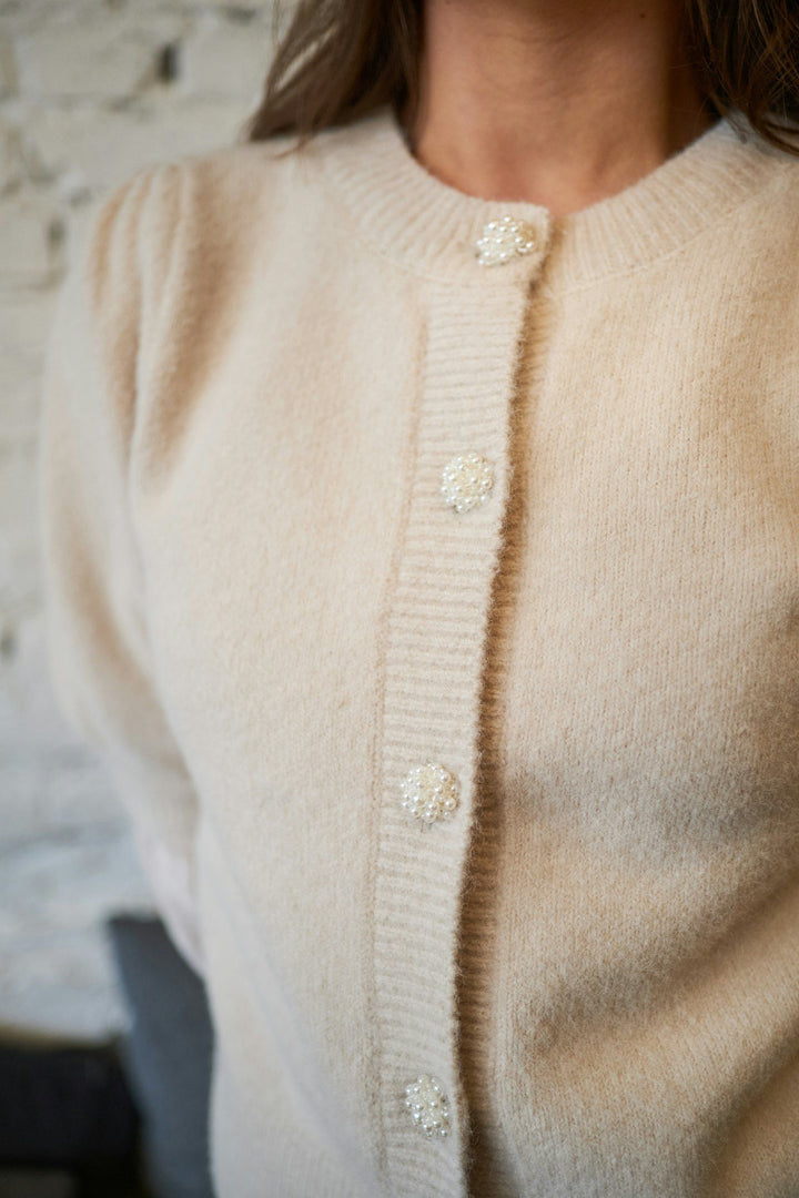 Neo Noir - Trudy Deco Knit Cardigan - Ivory
