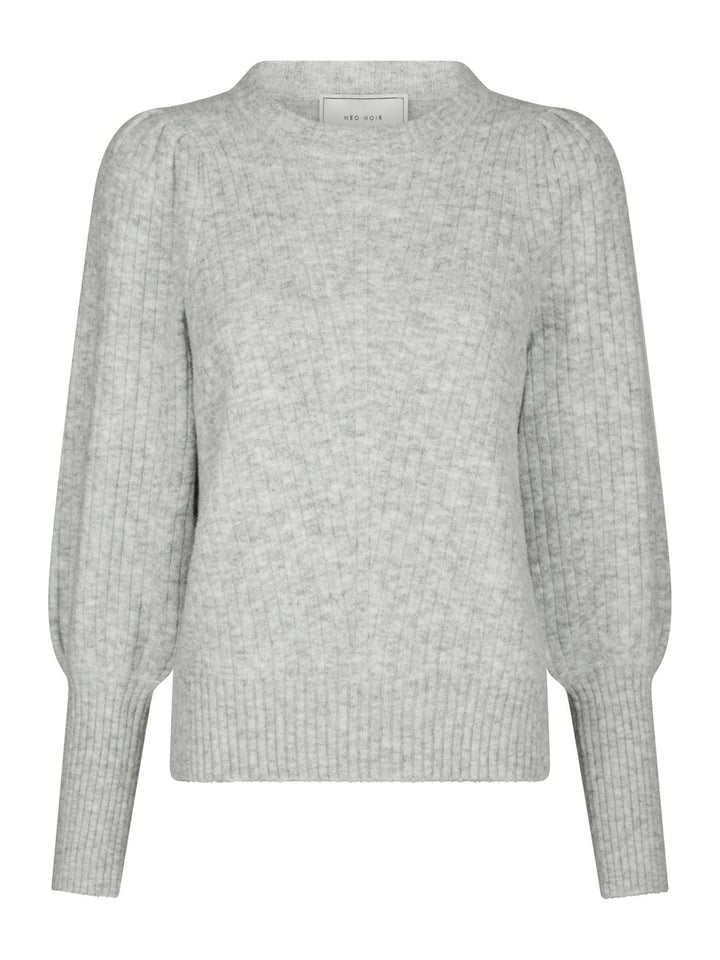 Neo Noir - Kelsey Knit Blouse - Grey Melange