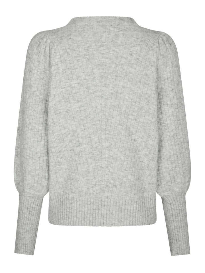 Neo Noir - Kelsey Knit Blouse - Grey Melange