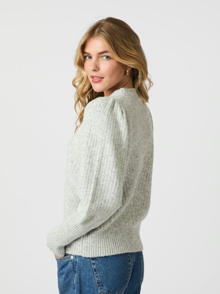 Neo Noir - Kelsey Knit Blouse - Grey Melange