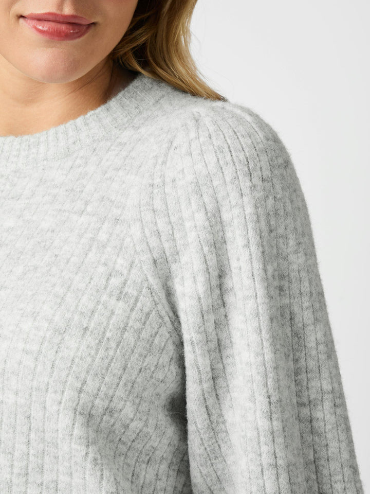Neo Noir - Kelsey Knit Blouse - Grey Melange