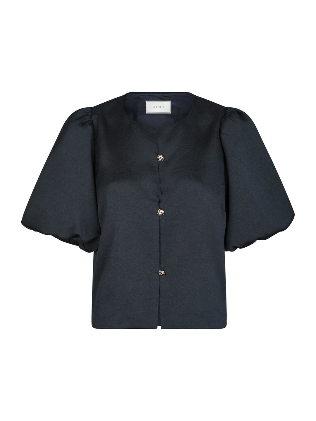 Neo Noir - Aisa Dull Satin Blouse - Navy