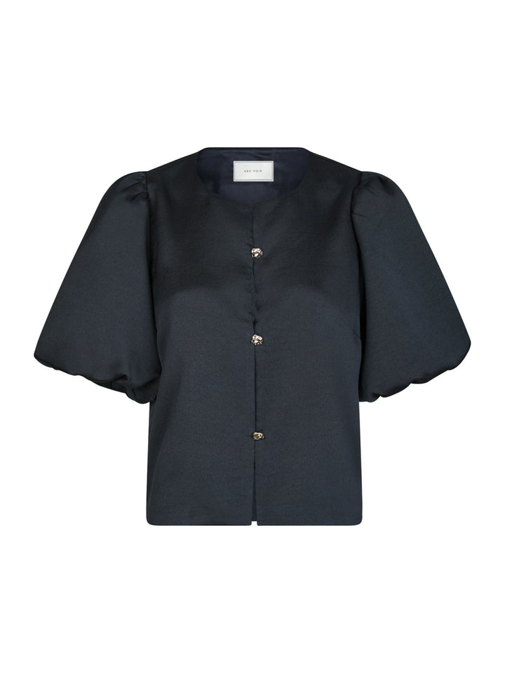 Neo Noir - Aisa Dull Satin Blouse - Navy