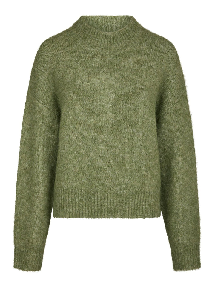 Neo Noir - Paulina Fluffy Knit Blouse - Dusty Green
