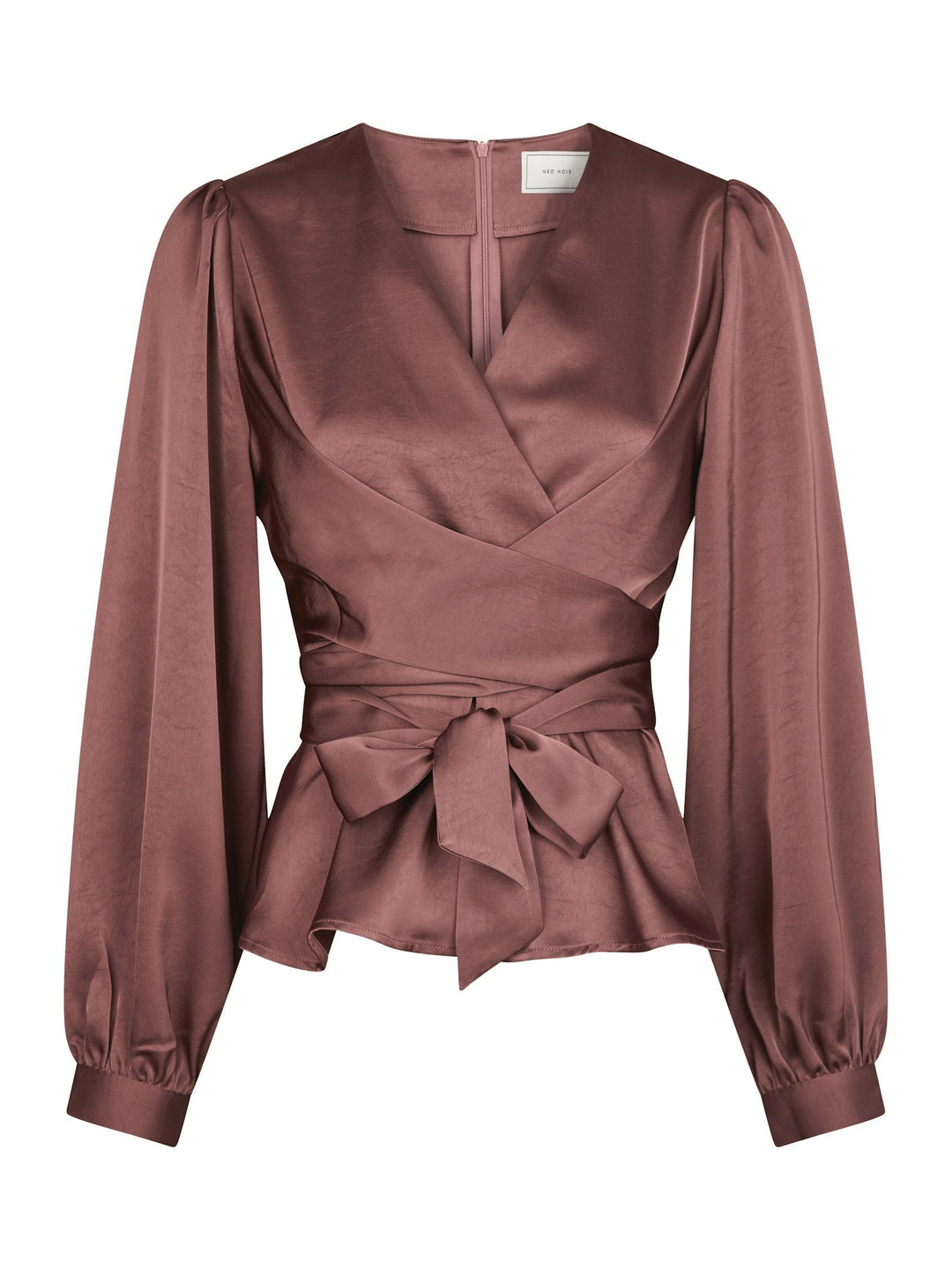 Neo Noir - Rista Heavy Sateen Blouse - Dark Rose